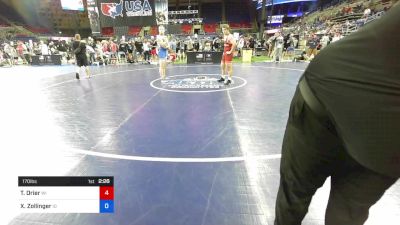 170 lbs Cons 32 #2 - Tristan Drier, Wisconsin vs Xander Zollinger, Idaho