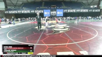 100 lbs Champ. Round 1 - Chesnie Weeks, Savage Wrestling vs Kyra Hike, Franklin Pierce Cardinal Wrestling Club