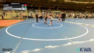 55 lbs Round Of 16 - Cy Cox, Coweta Tiger Wrestling vs JJ Rodriguez, Runestone