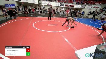 49-52 lbs Rr Rnd 4 - Johnny Weisinger, Wyandotte Youth Wrestling vs Deryk Justice, Tahlequah Wrestling Club