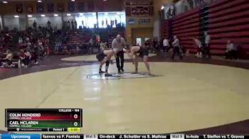 184 lbs Semifinal - Cael Mclaren, Cornell College vs Colin Honderd, Cornell College