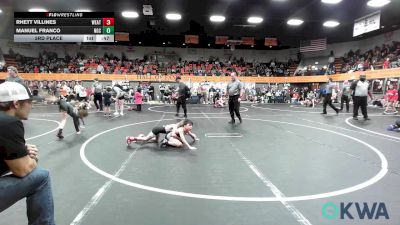 60 lbs 3rd Place - Rhett Villines, Weatherford Youth Wrestling vs Manuel Franco, Norman Grappling Club
