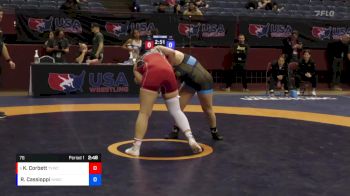 76 lbs Cons. Round 2 - Kelani Corbett, The Valley Wrestling Club vs Rose Cassioppi, Iowa Womens Wrestling Club