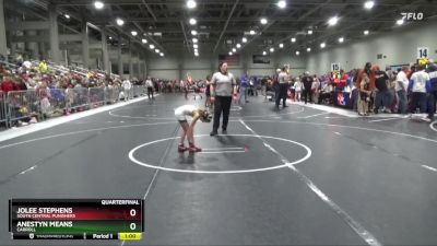 55 lbs Quarterfinal - Anestyn Means, Carroll vs Jolee Stephens, South Central Punishers