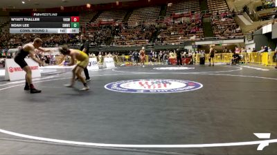 Junior Boys - 175 lbs Cons. Round 3 - Wyatt Thaller, Vacaville High School Wrestling vs Noah Lee, Swamp Monsters Wrestling Club