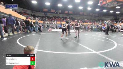 70 lbs Quarterfinal - Kam Lewis, Team Nomad vs Calan Cooper, Saints Youth Wrestling Club