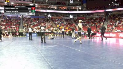 2A-165 lbs Cons. Semi - Blake Wilson, Burlington Notre Dame vs Degan Miller, Greene County