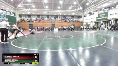 190 lbs Cons. Round 3 - Sergio Roman, Rim Of The World vs Dominic Espitia, South Hills