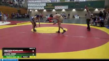 126 lbs Champ. Round 1 - Alyssa Jones, Rancho Bernardo vs Greyson McWilliams, Mission Hills