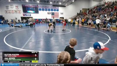 80 lbs Champ. Round 1 - Mac Beniek, Clear Creek Middle School vs Kutter Posten, Sage Valley Jr High