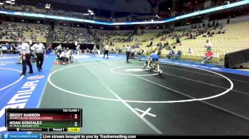132 Class 1 lbs Champ. Round 1 - Noah Gonzalez, St. Pius X (Kansas City) vs Brody Narron, Father Tolton Regional Catholic