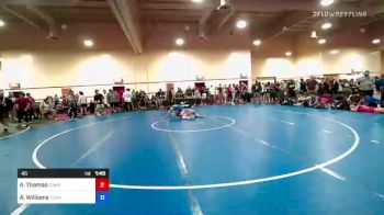 45 lbs Round Of 32 - Aydan Thomas, Cowboy RTC vs Alexander Williams, Team Miron