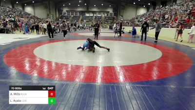 70-80 lbs Rr Rnd 3 - Americah Mills, Roundtree Wrestling Academy vs Laura Ayala, Level Up Wrestling Center