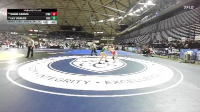 Girls 3A 115 lbs 7th Place Match - Signe Cairus, Stanwood (Girls) vs Lily Robles, Peninsula (Girls)