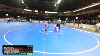 63 lbs Quarterfinal - Vincent Escobedo, Grindhouse Wrestling Club vs Calvin Kuhl, Prescott Valley Bighorns