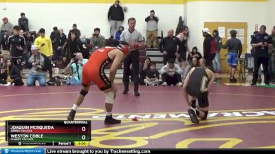 133 lbs Quarterfinal - Joaquin Mosqueda, Sierra College vs Weston Coble, Chabot College