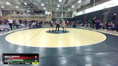 120 lbs Cons. Round 2 - Bailey Womack, Ilwaco (Girls) vs Claire Shepardson, Kelso (Girls)
