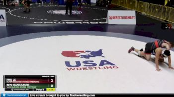 145 lbs Quarterfinal - Ben Giangrasso, Vacaville High School Wrestling vs Phu Le, Silver Creek High School Wrestling