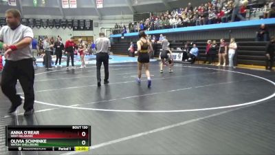 125 lbs Semifinal - Anna O`Rear, West Delaware vs Olivia Schminke, Vinton-Shellsburg