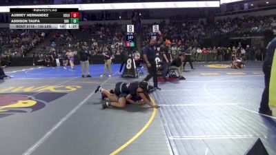 135 lbs Round Of 32 - Aubrey Hernandez, Colony (SS) vs Addison Taufa, San Marcos (SD)