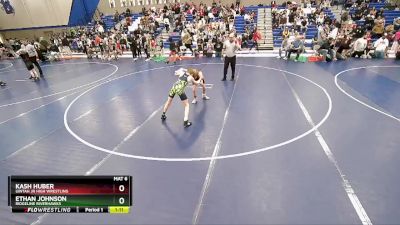 76 lbs Champ. Round 2 - Ethan Johnson, Ridgeline Riverhawks vs Kash Huber, Uintah Jr High Wrestling