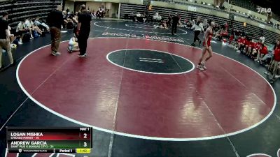 127 lbs Round 3 (4 Team) - Logan Mishka, Chicago Marist vs Andrew Garcia, Saint Pius X (Kansas City)