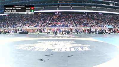 D1-132 lbs Cons. Round 2 - Hunter Pulawski, Byron Center HS vs Jawad Bazzi, Stoney Creek HS