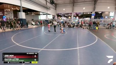 90 lbs Quarterfinal - Jory New, FM Wrestling Club vs Paxton Lutter, Texas Eagle Wrestling Academy