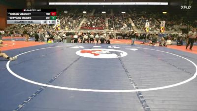 3A-144 lbs Quarterfinal - Waylon Milnes, Wheatland vs Chase Visocky, Powell