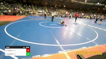 46 lbs Round Of 16 - Kamden Peters, Harrah vs Cooper Corbett, Roundtree Wrestling Academy