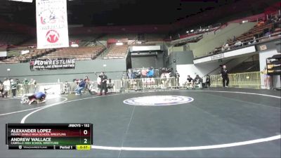 132 lbs Cons. Round 5 - Andrew Wallace, Cabrillo High School Wrestling vs Alexander Lopez, Mount Diablo High School Wrestling