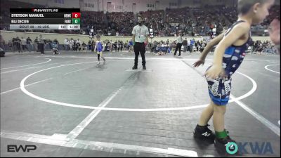 46 lbs Round Of 16 - Stetson Manuel, Newkirk Takedown Club vs Eli Dicus, Fort Gibson Youth Wrestling