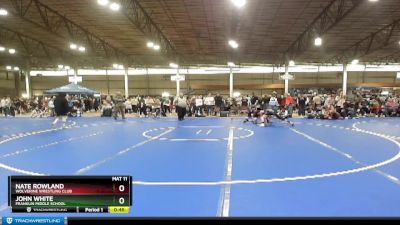 95 lbs Cons. Round 2 - John White, Franklin Middle School vs Nate Rowland, Wolverine Wrestling Club