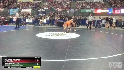 AA - 132 lbs 1st Place Match - Tristan Vladic, Billings Senior High School vs Makael Aguayo, Billings West