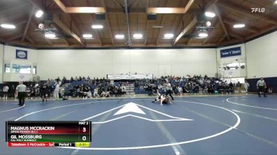 157 lbs Semifinal - Gil Mossburg, Cal Poly Humbolt vs Magnus McCrackin, Simon Fraser (B.C.)