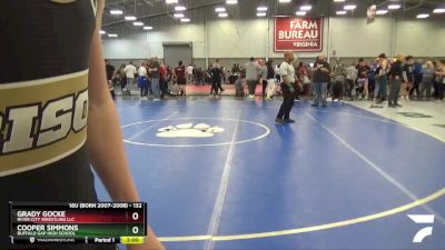 132 lbs Cons. Round 2 - Cooper Simmons, Buffalo Gap High School vs Grady Gocke, River City Wrestling LLC