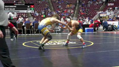 160 lbs First Round - Cole Gibbons, Mt. Lebanon vs Klint Miller, ELCO