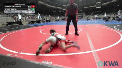 55 lbs 2nd Place - Preslie Dickerson, Blue Devil Wrestling vs Wyatt Worth, Collinsville Cardinal Youth Wrestling