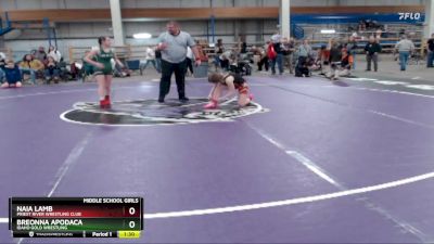 117 lbs Semifinal - Naia Lamb, Priest River Wrestling Club vs Breonna Apodaca, Idaho Gold Wrestling