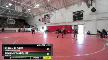 133 lbs 5th Place Match - Dominic Marquez, Cuesta vs Elijah Flores, Cerritos College