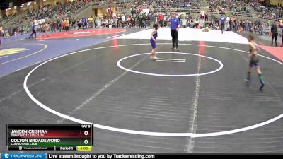 45 lbs Semifinal - Colton Broadsword, Cowboy Mat Club vs Jayden Crisman, Oregon City Kids Club