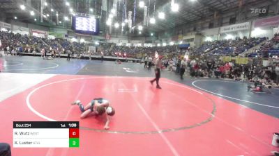 57 lbs Round Of 16 - Ranger Wutz, West Grand vs Kolt Luster, Athlos Wrestling