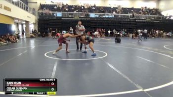 141 lbs Cons. Round 5 - Zain Khan, Mt. San Antonio College vs Cesar Guzman, Lemoore College