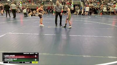 90 lbs Semifinal - Stanton Hilt, TEAM CENTRAL vs Luka Hahn, Brookings Wrestling Associatio