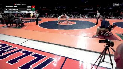 2A 175 lbs 1st Place Match - Brody Kelly, Elmhurst (IC Catholic) vs Kye Weinzierl, Geneseo