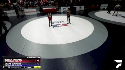 98 lbs Cons. Round 2 - Joshua Williams, SF Tigers Wrestling Club vs Drake Edwards, Mad Dawg Wrestling Club