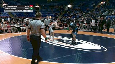 144 lbs Quarterfinals (8 Team) - Justus Vrona, Mahomet (M.-Seymour) vs Byron Arreola, Wheeling