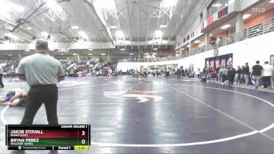 157 lbs Champ. Round 1 - Bryan Perez, Waldorf (Iowa) vs Jakob Stovall, Baker (Kan.)