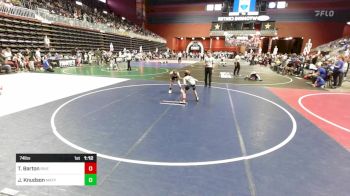 74 lbs Quarterfinal - Tracen Barton, Riverton USAW vs Jake Knudson, Matpac Wrestling ND