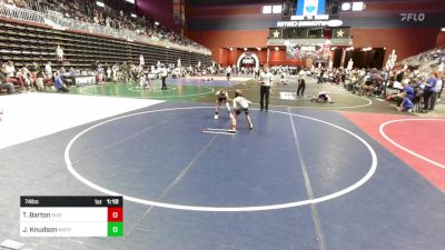 74 lbs Quarterfinal - Tracen Barton, Riverton USAW vs Jake Knudson, Matpac Wrestling ND